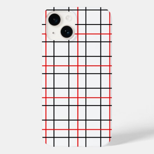 赤い黒い通芯線の格子状デザイン Case-Mate iPhoneケース (裏面)