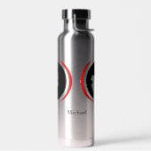 赤い黒い野球バッターロゴ ウォーターボトル (左面)