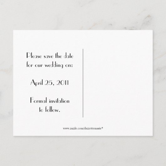 赤い黒い銀色の渦巻きが日付を保存 案内ポストカード (裏面)