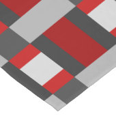 赤い黒と灰色のカラーブロックプリント ショートテーブルランナー (コーナー)