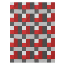 赤い黒と灰色のカラーブロックプリント テーブルクロス