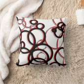 赤い黒と灰色の円 クッション (ブランケット)