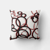 赤い黒と灰色の円 クッション (裏面)