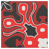 赤い黒と白のアフリカの部族柄の織物 ファブリック (クローズアップ)