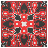 赤い黒と白のアフリカの部族柄の織物 ファブリック (見本)