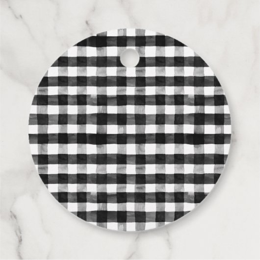 赤い黒と白のクリスマス暖炉のストッキング フェイバータグ (裏面)