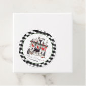 赤い黒と白のクリスマス暖炉のストッキング フェイバータグ (インサイチュ)