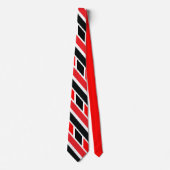 赤い黒と白のパターン ネクタイ (正面)