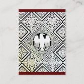 赤い黒と白のローマのイーグルダマスクのモチーフ 名刺 (裏面)