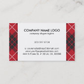 赤い黒と白の格子模様 名刺 (裏面)