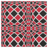赤い黒と白のOpアートジオメトリパターン ファブリック (クローズアップ)