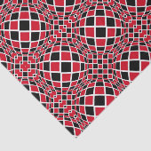 赤い黒と白のOpアートジオメトリパターン 薄葉紙 (詳細)