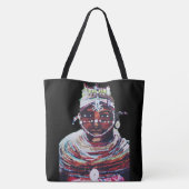 赤い黒と緑のトート トートバッグ (裏面)