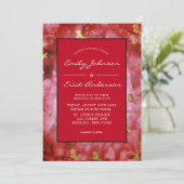 赤い黒と金ゴールドのアゲート結婚ト結晶 招待状 (スタンド正面)