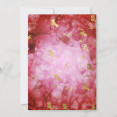 赤い黒と金ゴールドのアゲート結婚ト結晶 招待状 (裏面)