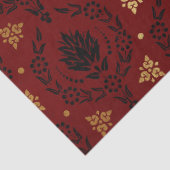 赤い黒と金ゴールドの円パターン（の模様が）ある切り 薄葉紙 (詳細)