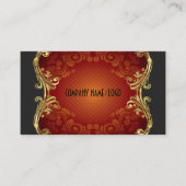 赤い黒と金ゴールドの渦巻きビジネスカードテンプレート3 名刺 (正面)