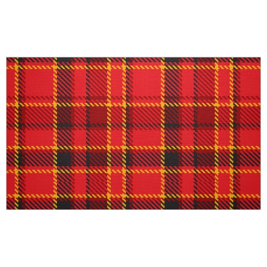 赤い黒と黄色の格子模様 ファブリック (ファットクォーター)