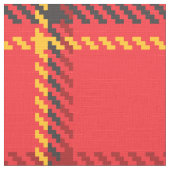 赤い黒と黄色の格子模様 ファブリック (クローズアップ)