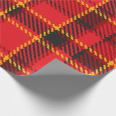 赤い黒と黄色の格子模様 ラッピングペーパー (角)