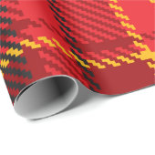 赤い黒と黄色の格子模様 ラッピングペーパー (ロールコーナー)