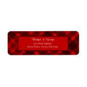 赤い黒のスコティッシュタータンチェック結婚のパターン ラベル (正面)