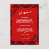 赤い黒のスコティッ結婚トの模様 エンクロージャーカード (正面)