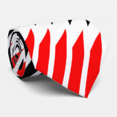 赤い黒のストライプオン白 ネクタイ (ロール)