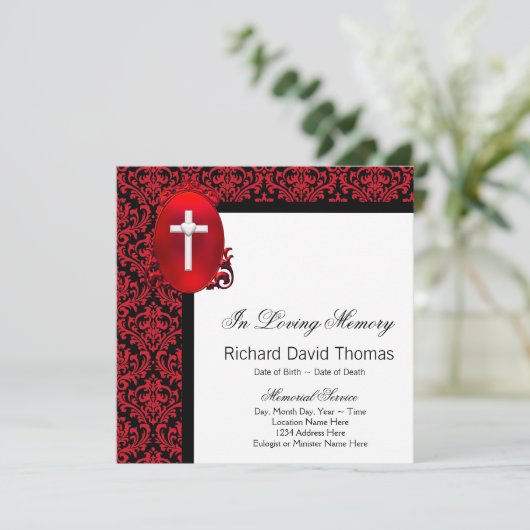 赤い黒のダマスク十字愛の記憶のメモリアル 案内状 (スタンド正面)