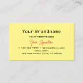 赤い黒のチェス盤の黄色(モノグラム付モダン) 名刺 (裏面)