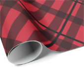 赤い黒のチェックパターンの対角クリスマス ラッピングペーパー (ロールコーナー)