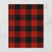 赤い黒のチェックPlaid結婚の写真の日付を保存 (裏面)