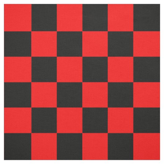 赤い黒のチェッ市松模様にクパターン ファブリック (見本)
