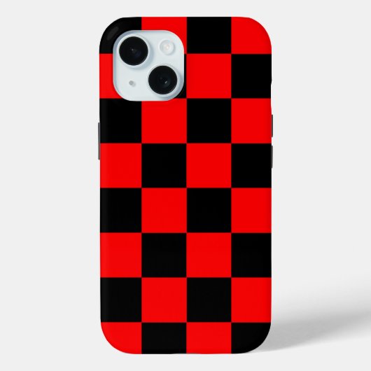 赤い黒のチェッ市松模様にクパターン Case-Mate iPhoneケース (裏面)