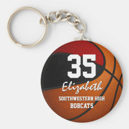 赤い黒のチームは女の子の男の子バスケットボールを色に キーホルダー