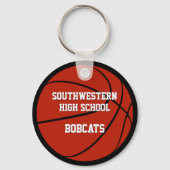 赤い黒のチームカラーバスケットボールパーティーの好意 キーホルダー (裏面)