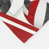 赤い黒のチームガーリーカラーバレーボールネットアクセント フリースブランケット (角)