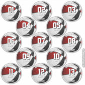 赤い黒のバスケッカスタムトボール13選手の名前 シール (正面)