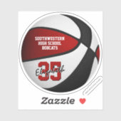 赤い黒のバスケットボールチームは女の子の男の子をカラー シール (シート)