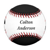 赤い黒のバッターパーソナライズされた 野球ボール (正面)