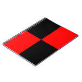 赤い黒のパタ市松模様にーンスクエア ノートブック (左側)