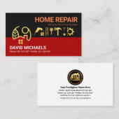 赤い黒のレイヤ金ゴールドホームハンドマニツール 名刺 (正面/裏面)