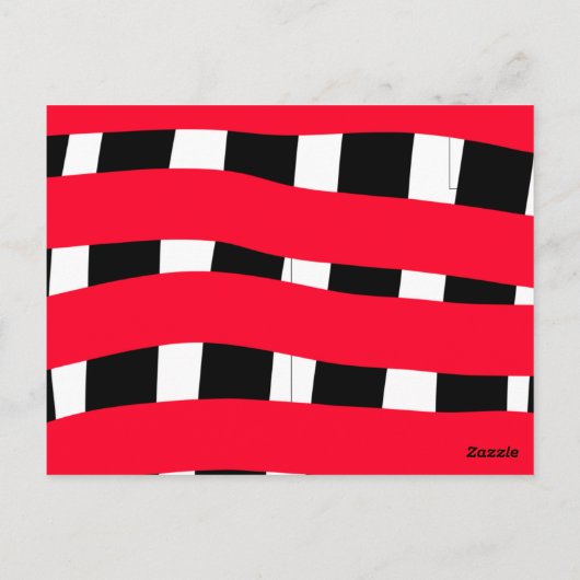 赤い黒の十字形のチェッシンプルカーボード男の男の子のギフトt ポストカード (裏面)