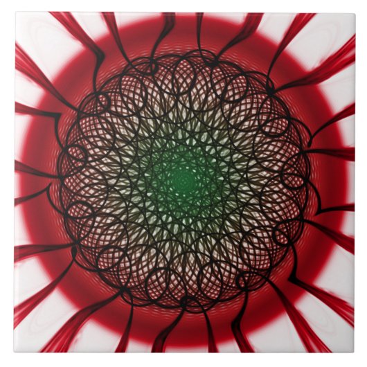 赤い黒の可視光パターン タイル (正面)