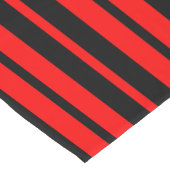 赤い黒の垂直ストライプ線パターン ショートテーブルランナー (コーナー)