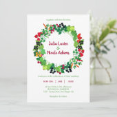 赤い黒の果実の花ボタニカル結婚ズ 招待状 (スタンド正面)