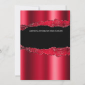 赤い黒の甘い16女の子の仮装マスク3Dガラス 招待状 (裏面)