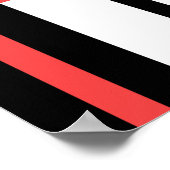 赤い黒の白のMCMのような幾何学的なデザインの場所 ポスター (角)