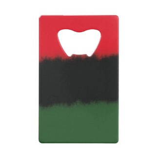 赤い黒の緑の水色 クレジットカード栓抜き