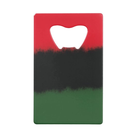 赤い黒の緑の水色 クレジットカード栓抜き (正面)